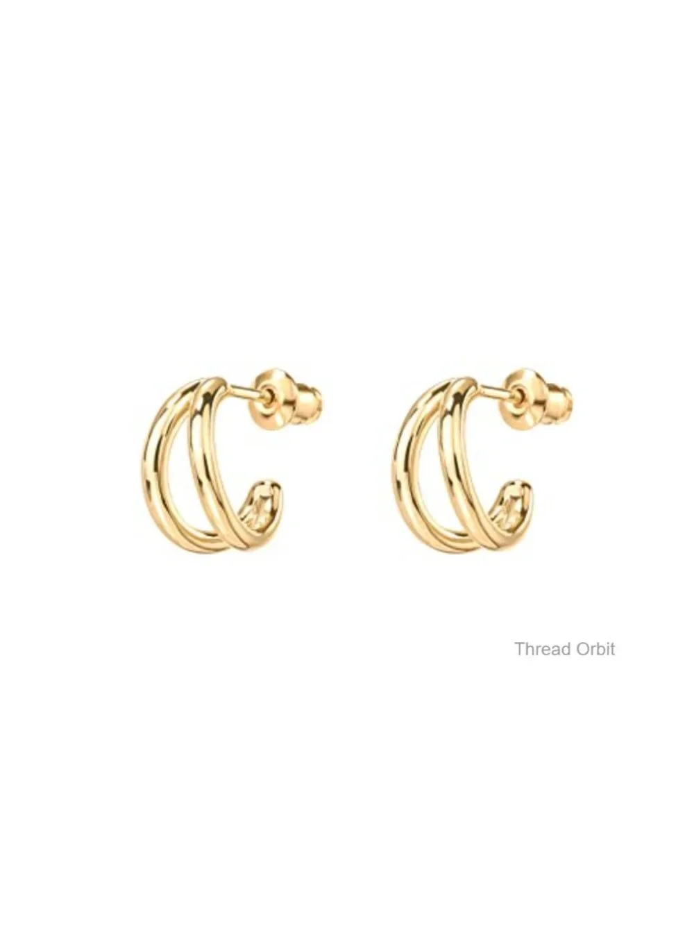 14K Gold Plated Split Huggie Hoop Earrings for Women - 925 Sterling Silver